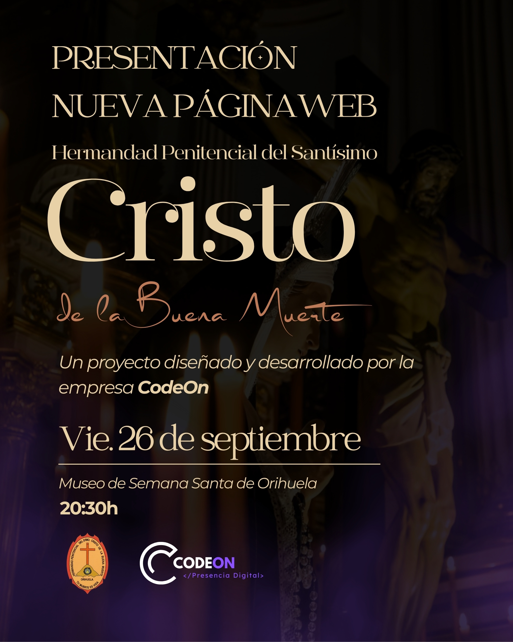 CodeOn desarrolla la nueva web de la Hermandad del Santísimo Cristo de la Buena Muerte para modernizar su presencia digital